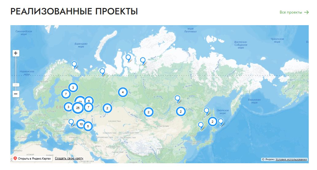 Карта проектов